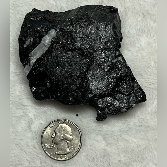 Stunning Raw Black Tourmaline with Quartz Inclusion Natural - Picture 6 of 8